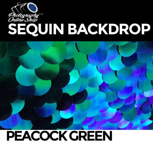 Peacock Green Sequin Backdrop